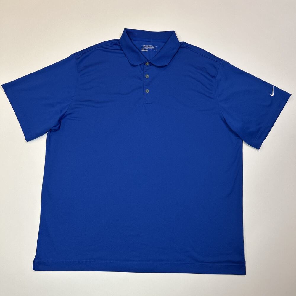 Nike Golf Tour Performance Polo Shirt Mens Size 2XL XXL Blue Short Sleeve Logo